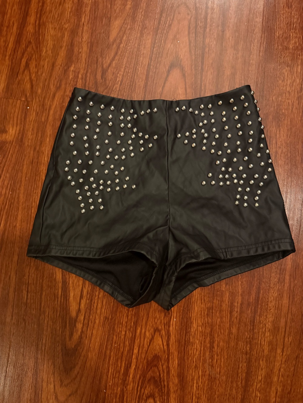 Black Studded Women's Rave Western Shorts
